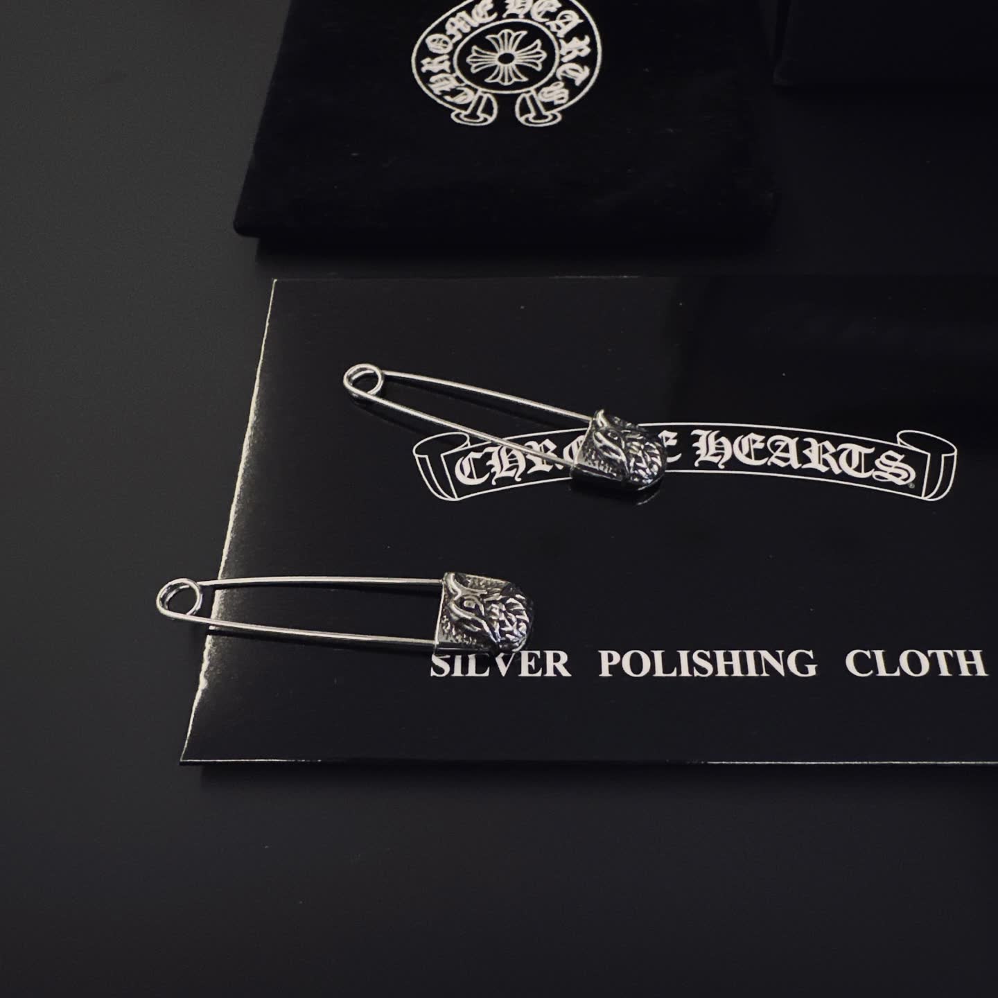 Chrome Hearts Silver Safety Pins